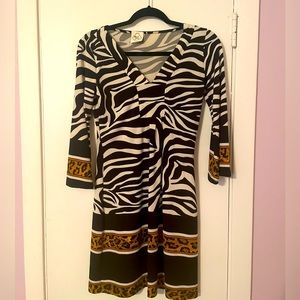 Black and white striped formal Dress